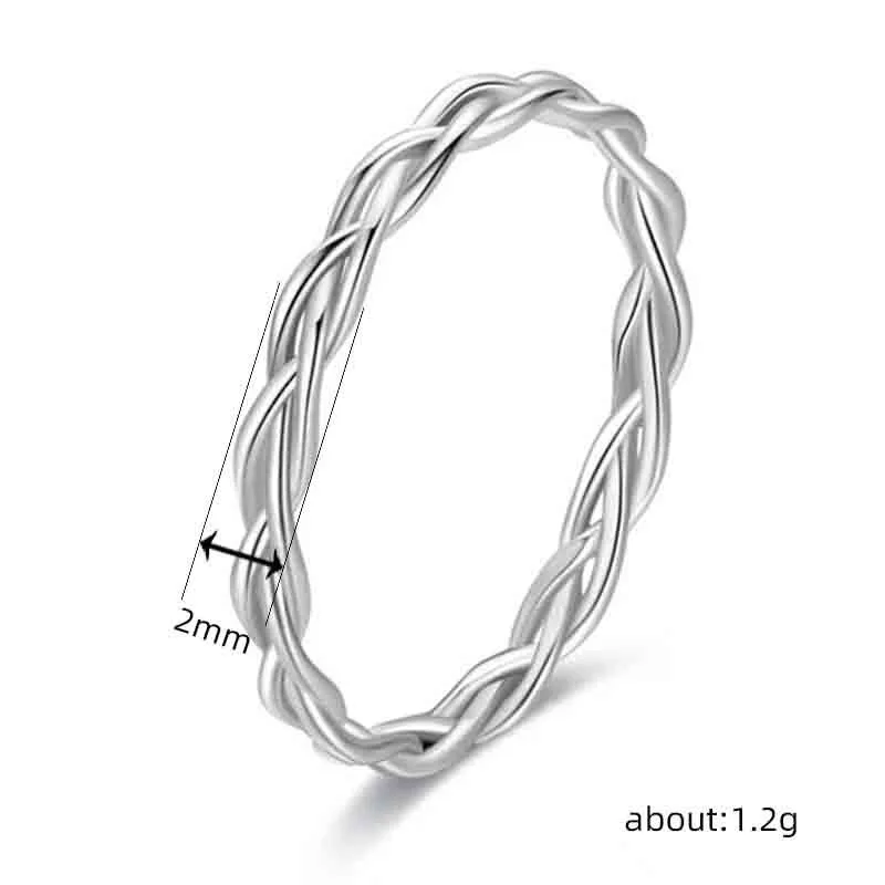  Classic simple plain ring female geometric lines wrapped twist design fashion minimalist popular ring
