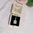 2022 early spring new jewelry hollow micro-inlaid diamond square necklace female trend light luxury pendant pendant