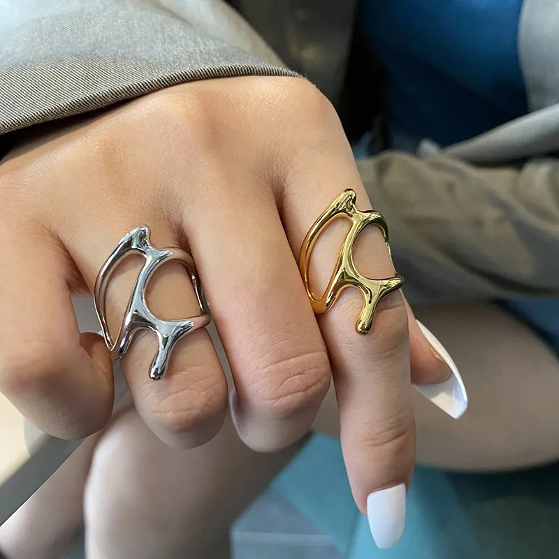  Future niche fashionable trend neutral ring trend hot style technology sense single ring popular ring