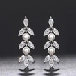  Tassel long light luxury style high-end earrings floral beads exquisite earrings elegant temperament style jewelry