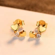 Xiaohongshu live broadcast new creative heart-to-heart zircon earrings versatile student earrings