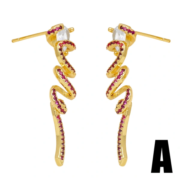 Clearance European and American simple earrings high-end sense i metal 18k gold temperament versatile earrings diamond earrings eru23