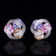European and American hot-selling fashion mix and match colorful zircon earrings for women, daily versatile earrings