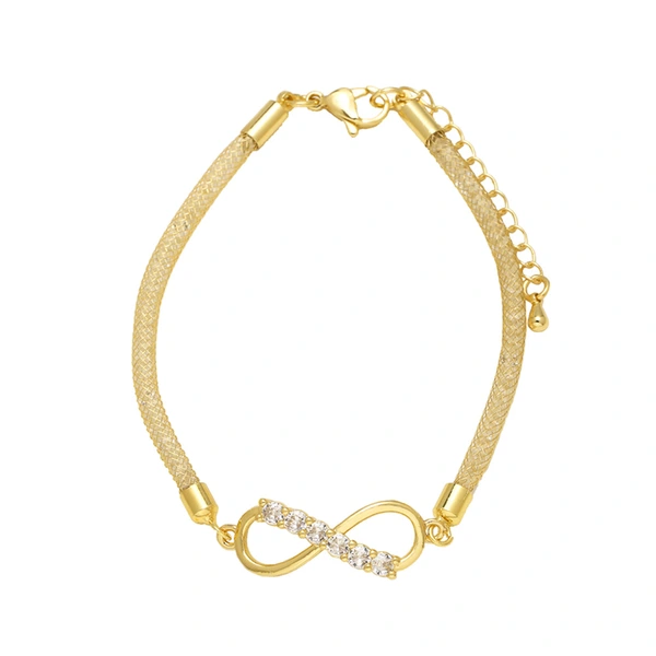 AS jewelry hot selling copper plated real gold full zircon 8 figure bracelet hand jewelry brf98 bracelet