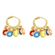 Clearance colorful oil drip tassel earrings female design European and American popular devil eye earrings ery60