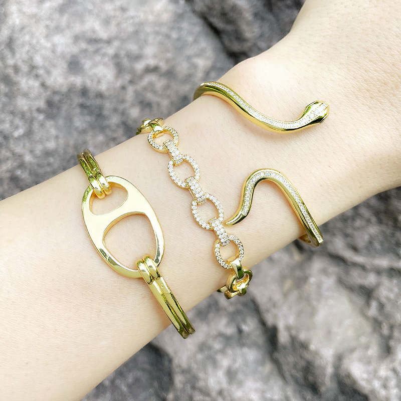 European and American fashion new snake bracelet personality network celebrity trend metal pig nose open bracelet jewelry brd19