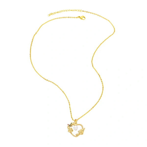 Hot selling pearl necklace women's European and American fashion flower bow pendant clavicle chain nkb832