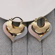 Factory direct sales of new Middle Eastern earrings with multi-color heart-shaped oil painting design, ladies' exquisite and fresh