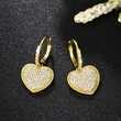  Manufacturers wholesale heart earrings for women micro-inlaid zircon shiny earrings fashionable light luxury princess hot selling style