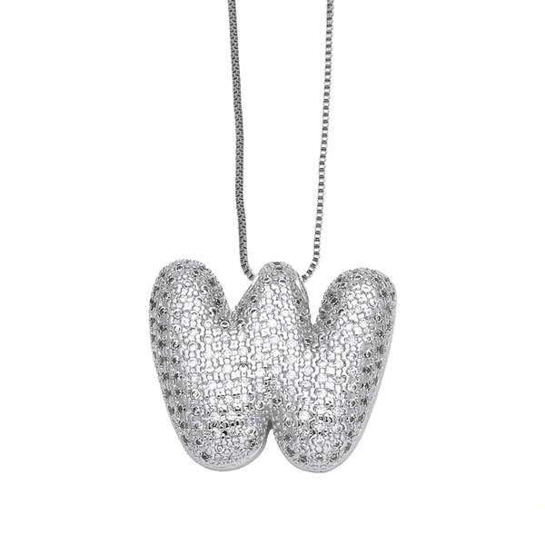 European and American hot-selling 26 English letters pendant necklace copper plated real gold inlaid with zircon clavicle chain nkq71