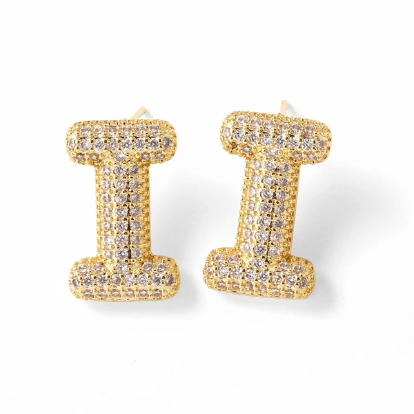 AS jewelry hot selling 26 English letters earrings gold-plated full zircon earrings female era009