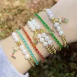 26 English letters bracelet female European and American copper beads pearl elastic bracelet fashion crown letter bracelet brf80