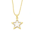 Clearance European and American spring five-pointed star necklace pendant color oil drop zircon necklace clavicle chain female nka003