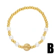 European and American jewelry Virgin Mary bracelet women simple versatile pearl copper bead bracelet hand jewelry bra57
