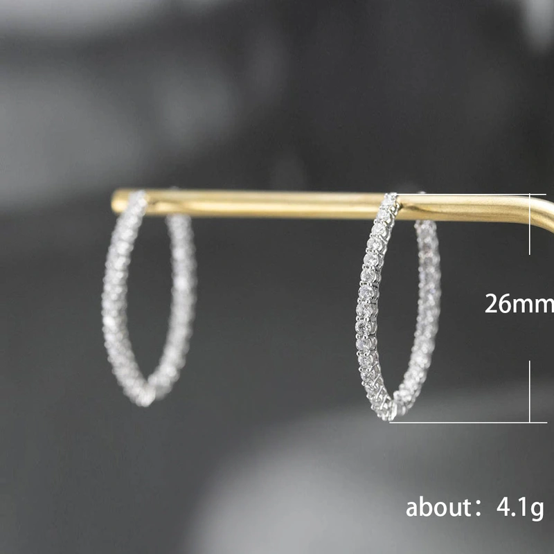 European and American earrings wholesale fashion large circle micro-inlaid zircon earrings for women Internet celebrity trendy nightclub earrings