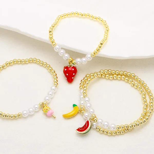 AS jewelry popular strawberry watermelon fruit pendant bracelet female gold-plated oil drop bracelet brj35