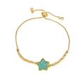 Hot selling bracelet women's style European and American simple five-pointed star gold-plated adjustable pull bracelet brc42