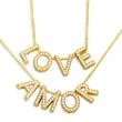 Simple and compact LOVE letter necklace female creative inlaid zircon love AMOR clavicle pendant clavicle chain nku66