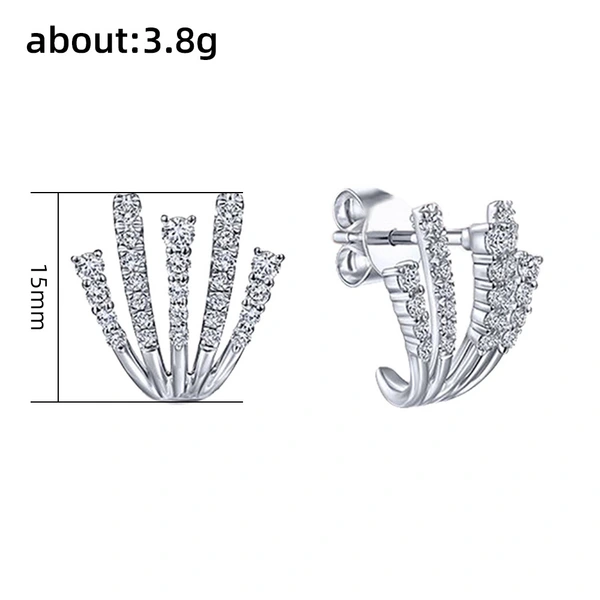 Hot-selling ear clips for women, fashionable and light luxury, full diamond claw-shaped earrings, personalized niche high-end earrings