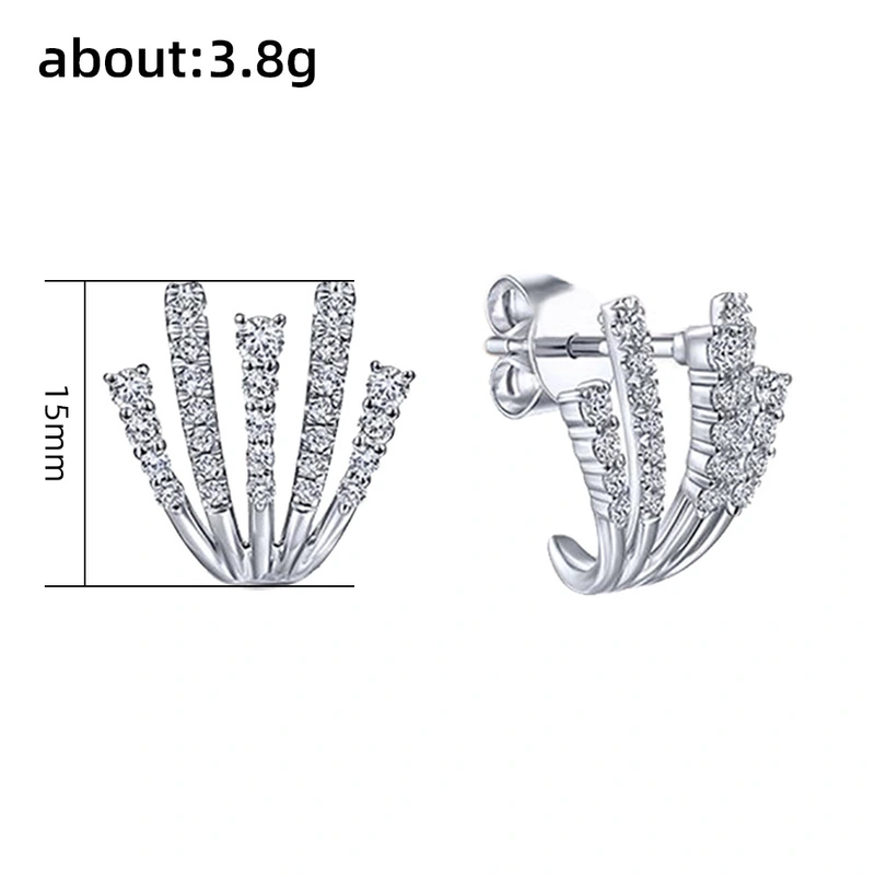 Hot-selling ear clips for women, fashionable and light luxury, full diamond claw-shaped earrings, personalized niche high-end earrings