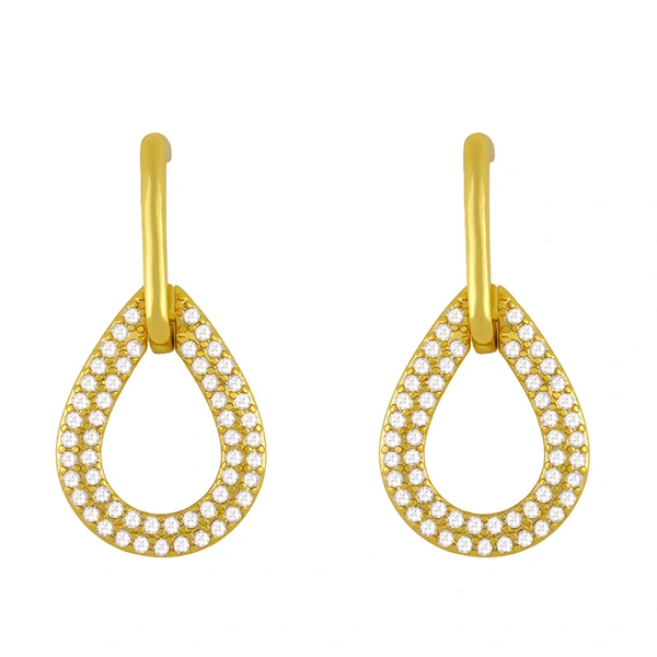 Clearance zircon earrings female net red geometric oval water drop earrings European and American retro cold style earrings erw81