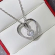 Korean style necklace simple shining heart-shaped zircon pendant clavicle chain Valentine's Day gift for girlfriend