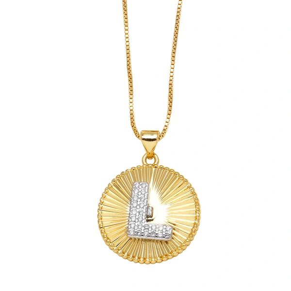 AS jewelry European and American copper plated real gold 26 English letters necklace clavicle chain nkb107 necklace