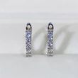 New simple straight row zircon earrings literary and fresh earrings for girlfriends and best friends