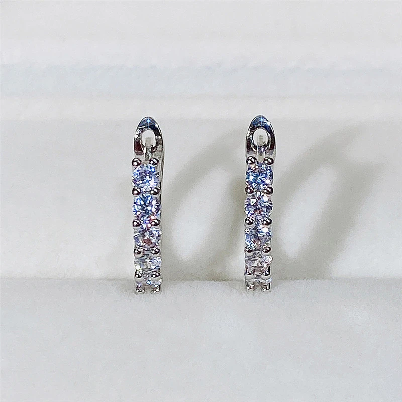 New simple straight row zircon earrings literary and fresh earrings for girlfriends and best friends