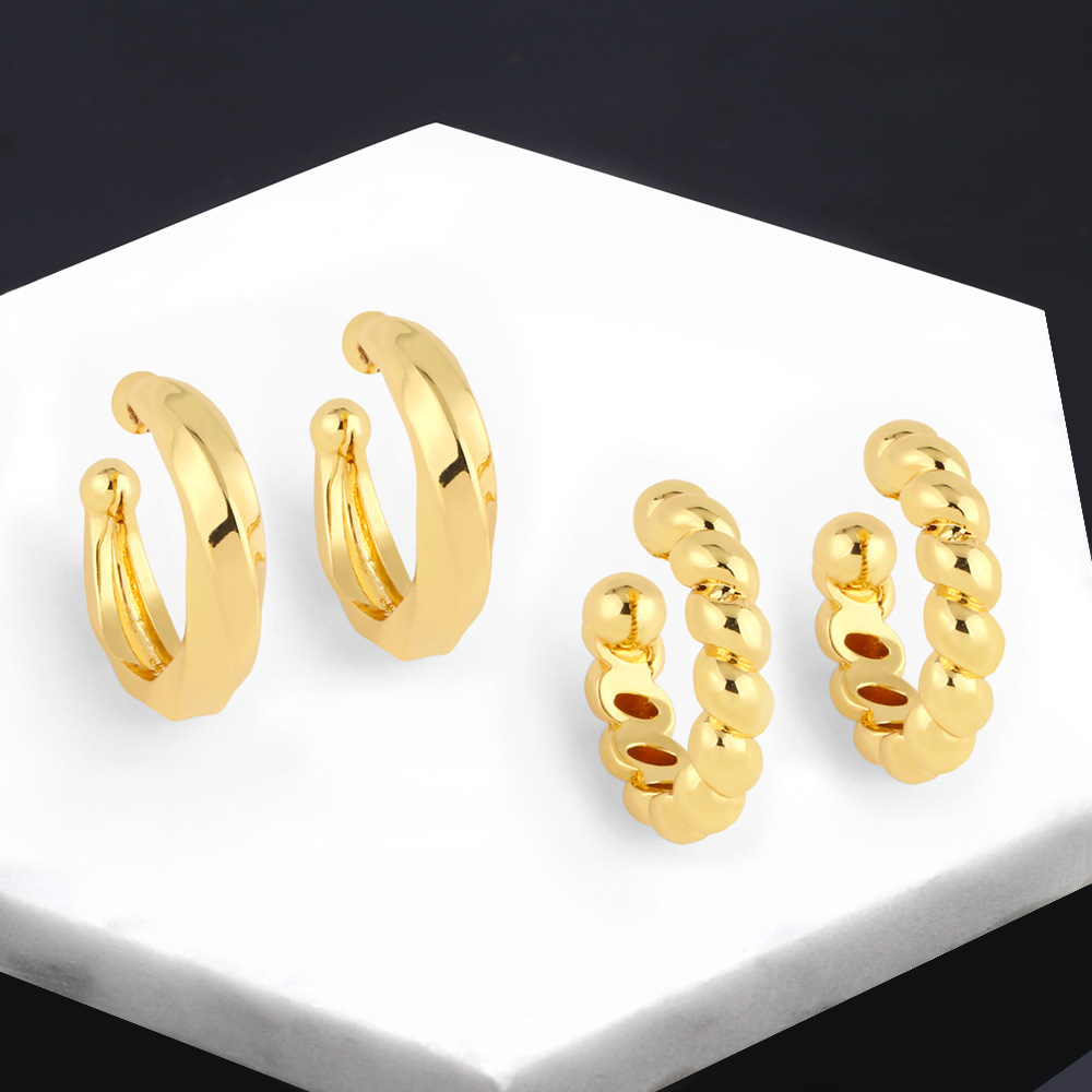 Design sense C-shaped thread personality ear clip European and American simple cold style no ear piercing ear bone earrings female era127