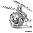 New European and American classic round zircon pendant clavicle chain copper plated white gold simulated diamond necklace