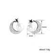 Summer niche design star and moon earrings star and moon pearl earrings Korean Dongdaemun small accessories