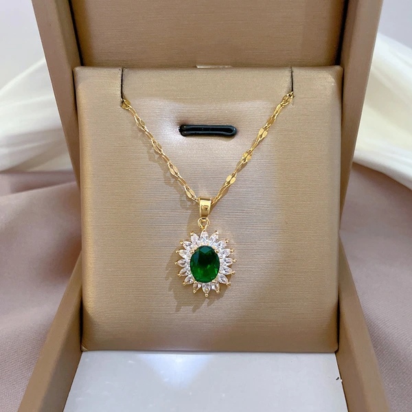 Genuine lady temperament factory direct sales necklace female sunflower geometric high-end necklace niche light luxury jewelry