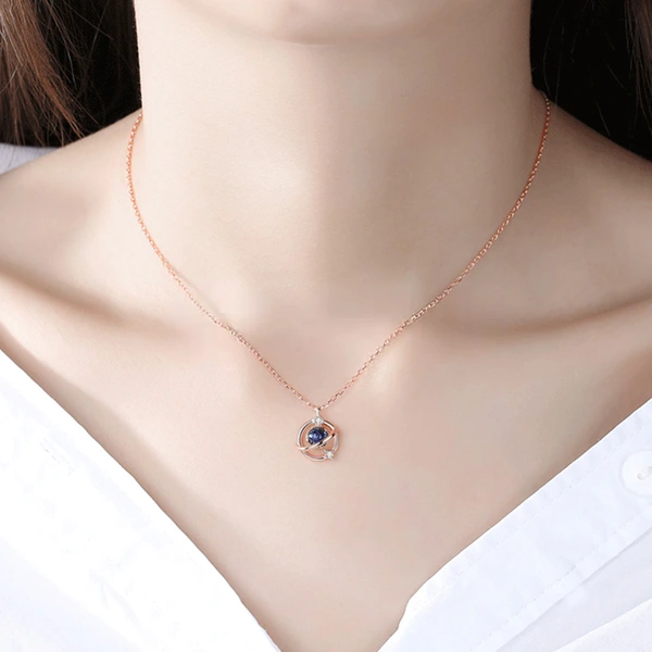 New Dream Planet Necklace Forest Short Clavicle Chain Diamond Pendant Women's Glass Starry Sky Necklace