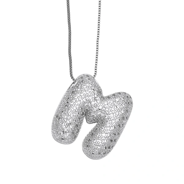 European and American hot-selling 26 English letters pendant necklace copper plated real gold inlaid with zircon clavicle chain nkq71