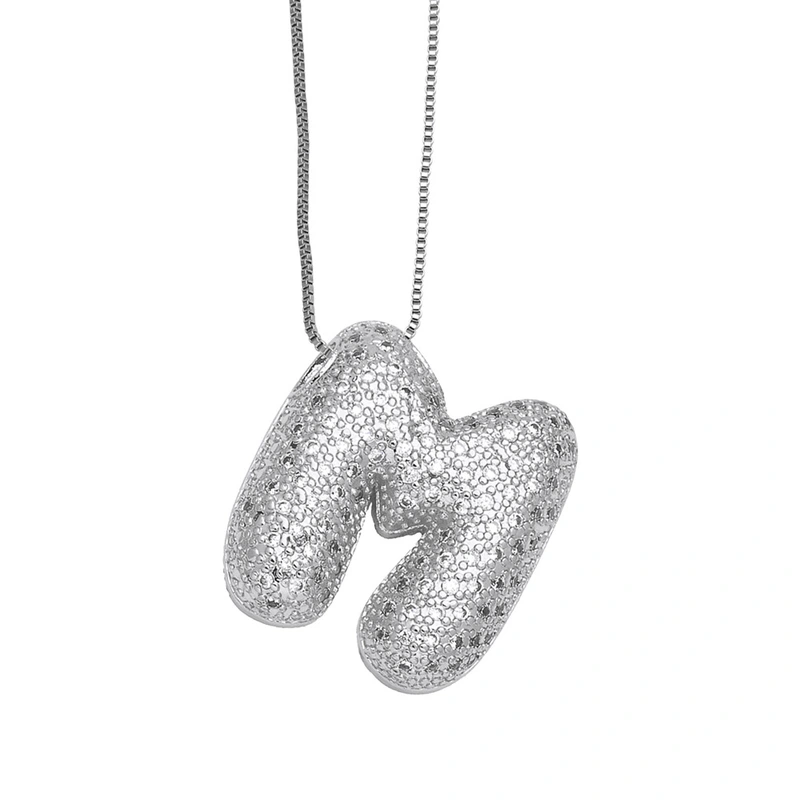 European and American hot-selling 26 English letters pendant necklace copper plated real gold inlaid with zircon clavicle chain nkq71