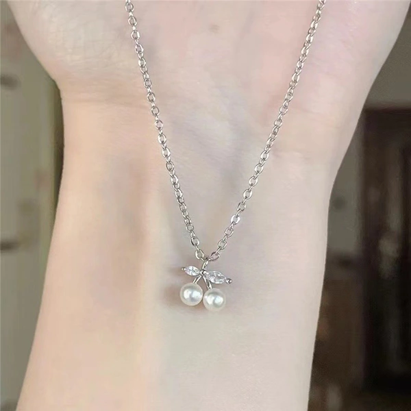  Korean cute style necklace fruit cherry gentle pendant college style exquisite network celebrity clavicle chain