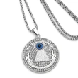 European and American new devil eye necklace men's trendy hip-hop long necklace pendant alloy jewelry nkt37