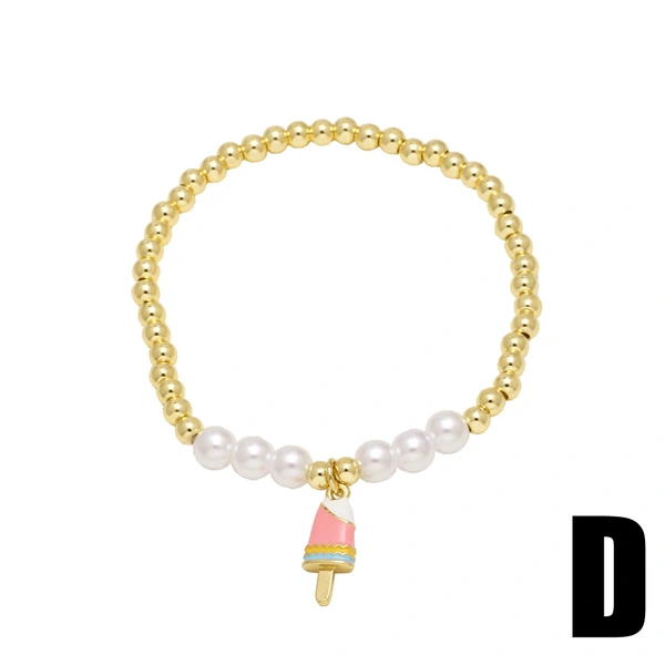 AS jewelry tooth ice cream bracelet female gold-plated oil drop pearl bracelet hand jewelry brh07