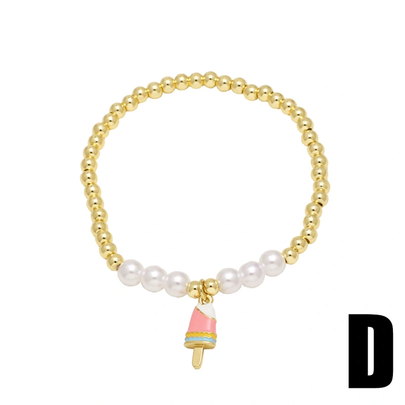 AS jewelry tooth ice cream bracelet female gold-plated oil drop pearl bracelet hand jewelry brh07