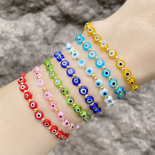European and American retro Turkish devil eye bracelet 6mm color eye bracelet lucky bracelet brg95