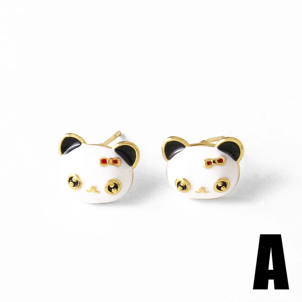 AS jewelry Europe and the United States hot selling pearl panda strawberry cherry earrings female gold-plated earrings earrings female ern22