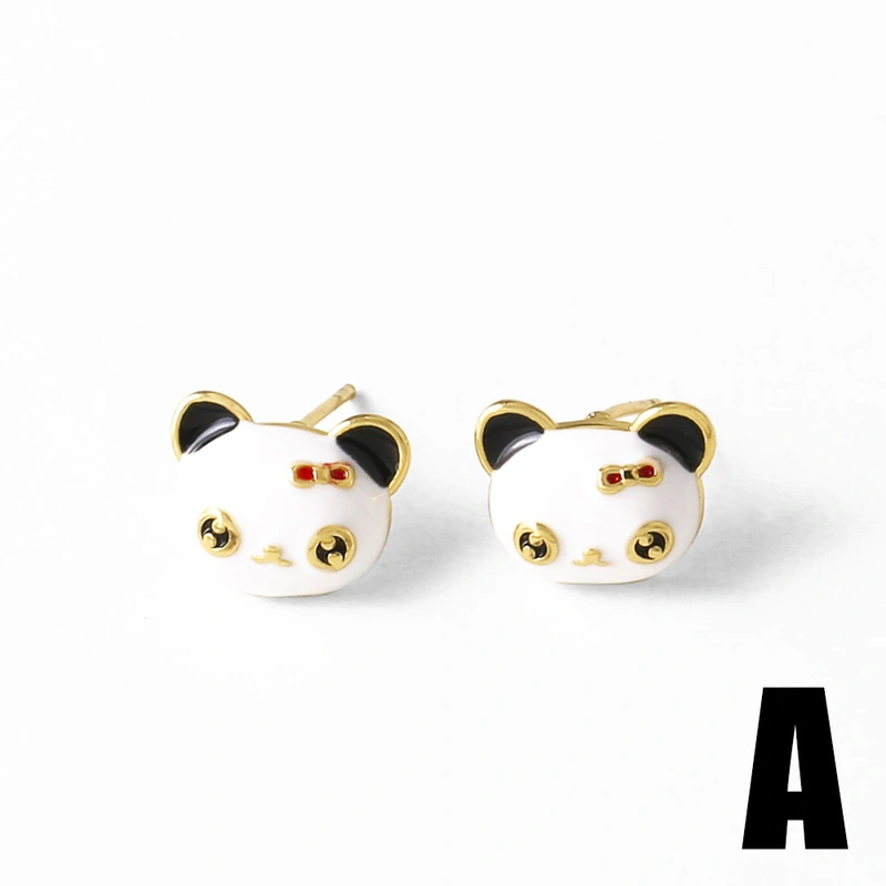 AS jewelry Europe and the United States hot selling pearl panda strawberry cherry earrings female gold-plated earrings earrings female ern22