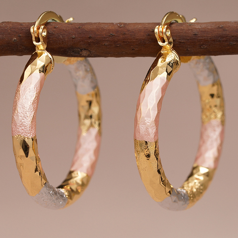 Hot selling earrings for women, oil painting, metal, elegant jewelry, medium-sized, fashionable earrings