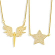 Angel Wings Necklace Hot Sale Zircon Necklace European and American Fashion Pentagram Necklace Female nkv43