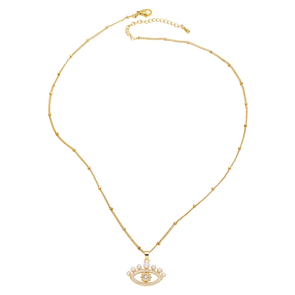 AS jewelry summer new all-match turtle devil eye pearl pendant necklace clavicle chain female nku59