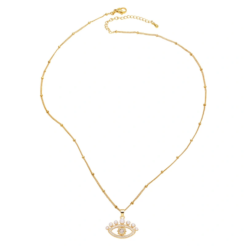 AS jewelry summer new all-match turtle devil eye pearl pendant necklace clavicle chain female nku59