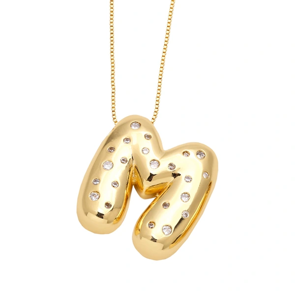 AS jewelry fat English letter necklace female gold-plated zircon clavicle chain nkb241