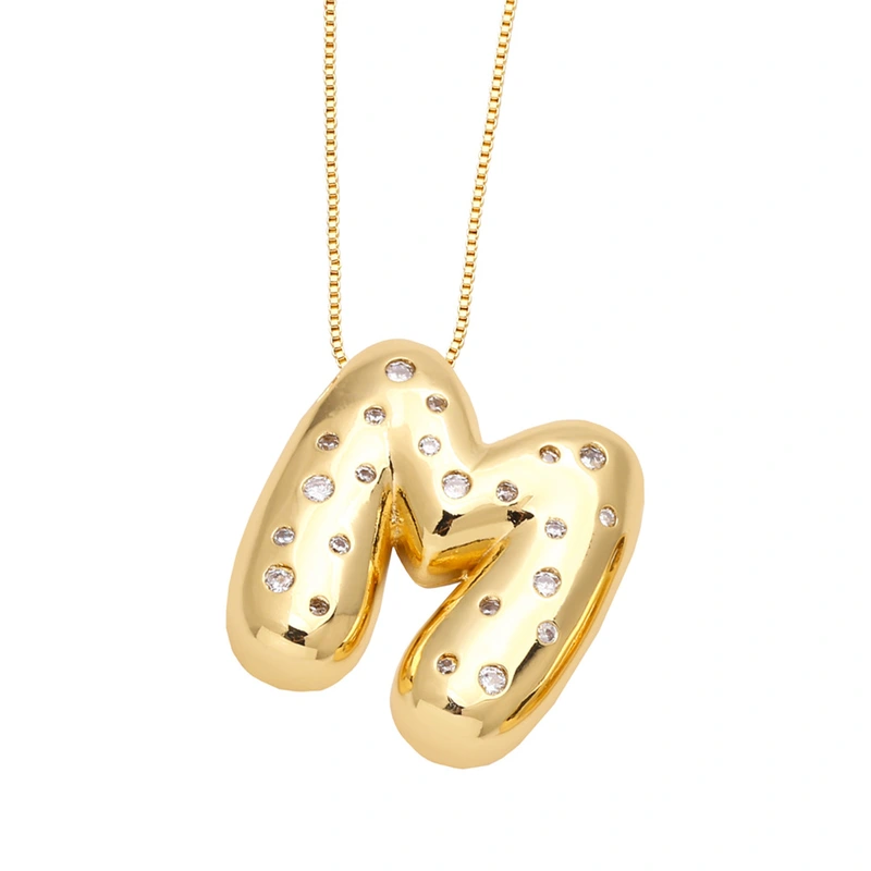 AS jewelry fat English letter necklace female gold-plated zircon clavicle chain nkb241