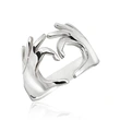  European and American open adjustable heart ring couple gift boys gift ring popular simple ring